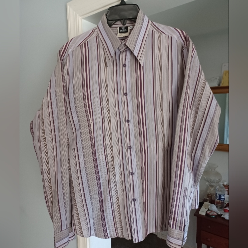 Versace 16-36 Jeans Couture Size Large Men's long sleeve button shirt Ittierre